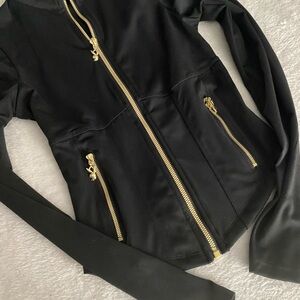 PLAYBOY Black Utility Jacket with Gold Zippers